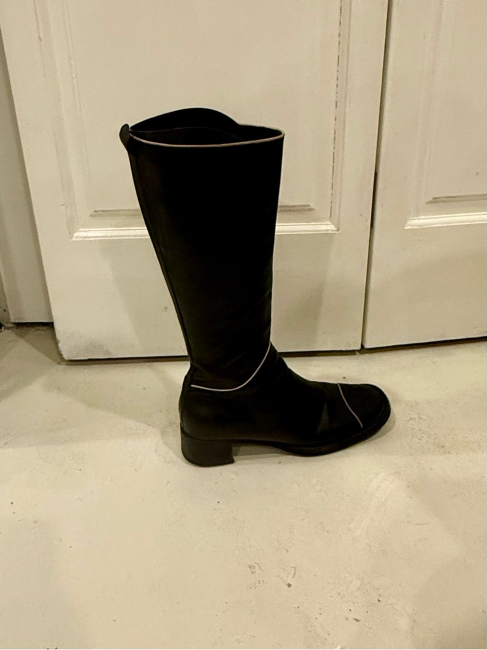 Y2K Prada Black Leather Knee High Riding Boots - Barney’s NY Exclusive  7.5 - Picture 2 of 12